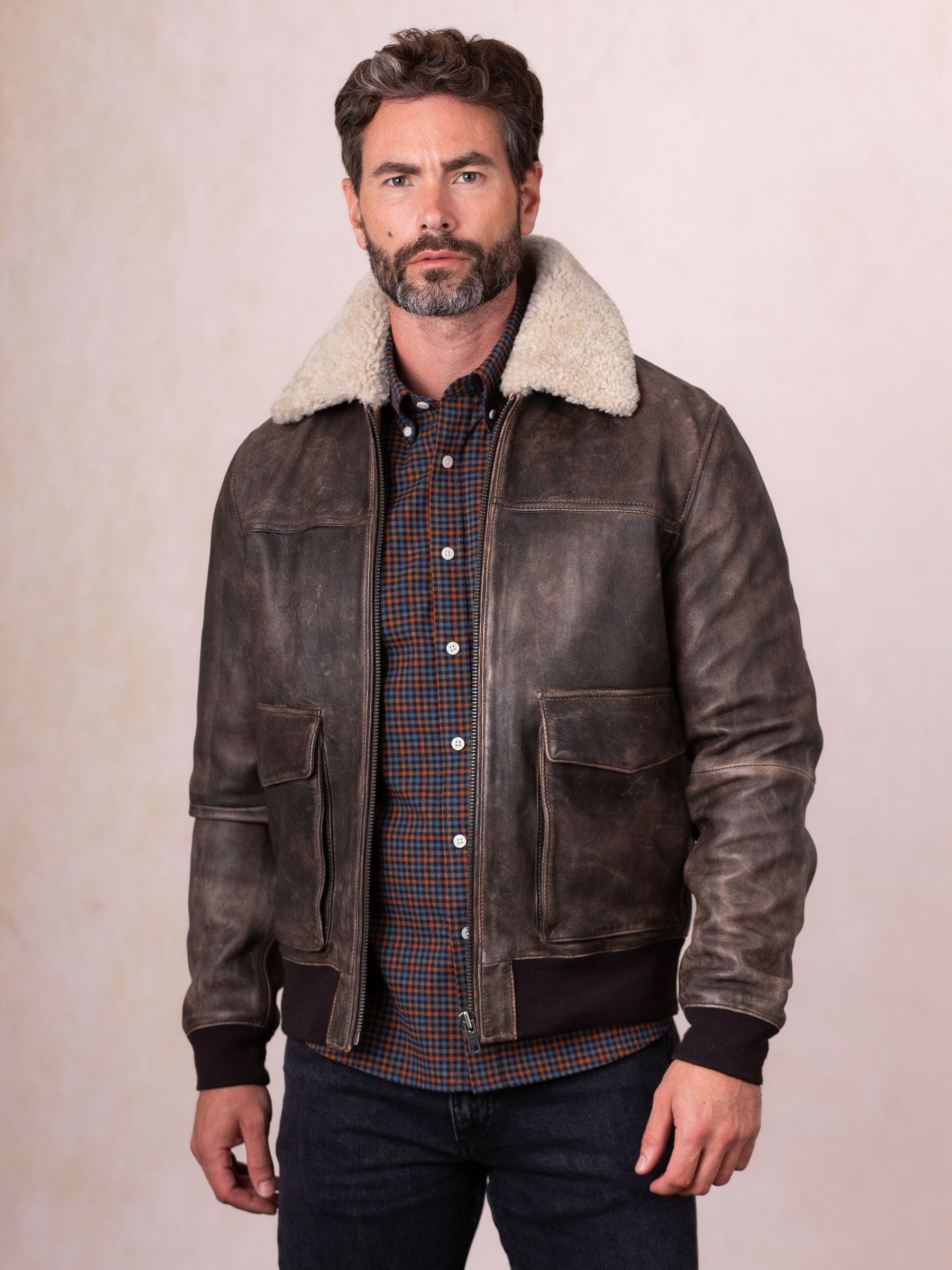 Buy Lakeland Leather Brown Fellfoot Aviator Jacket from the Next
