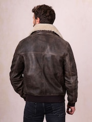 Lakeland Leather Brown Fellfoot Aviator Jacket - Image 4 of 7