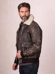 Lakeland Leather Brown Fellfoot Aviator Jacket - Image 5 of 7