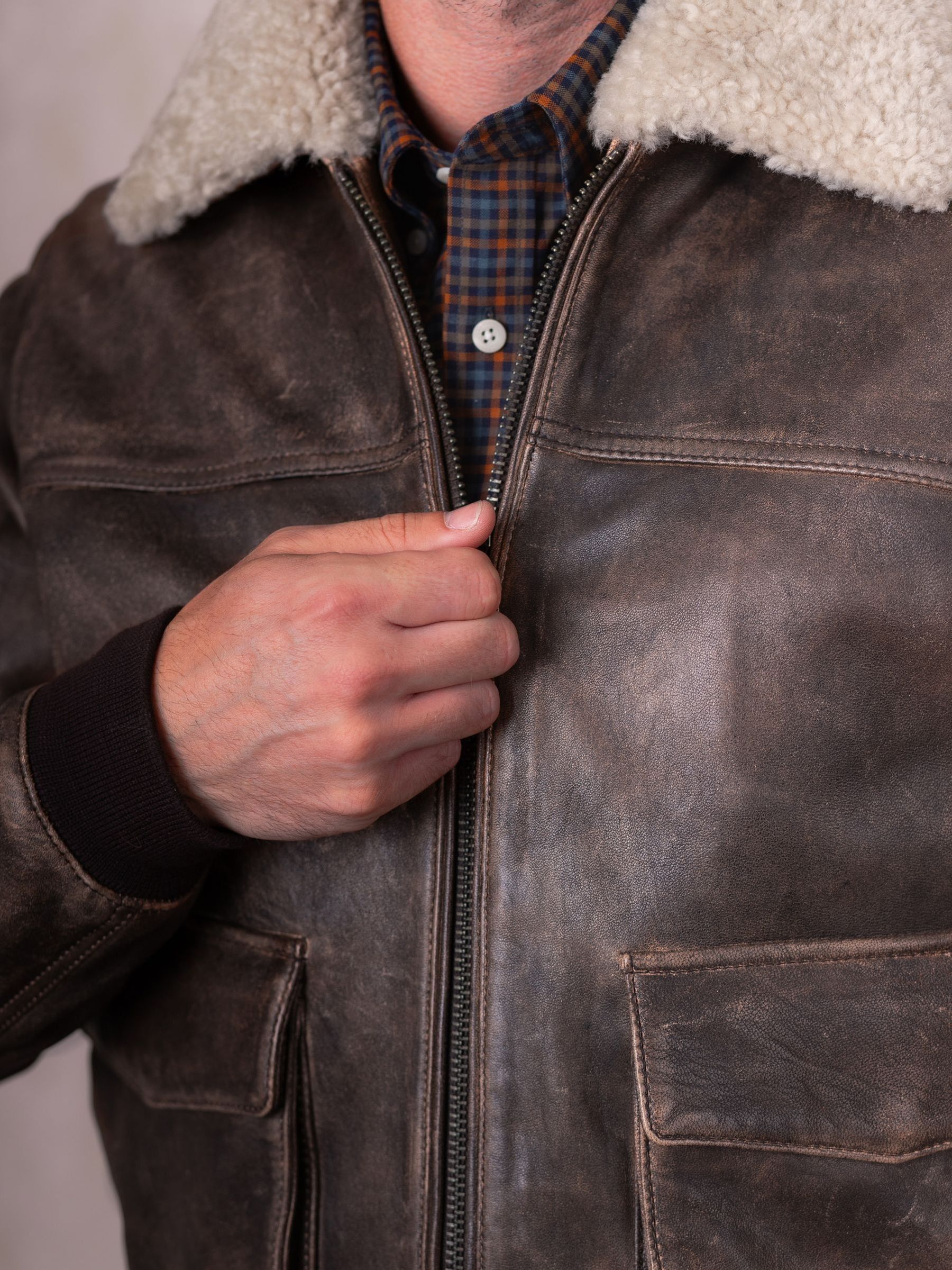 Buy Lakeland Leather Brown Fellfoot Aviator Jacket from Next South