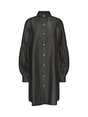PixieGirl Petite Denim Balloon Sleeve Shirt Dress - Imagen 6 de 6