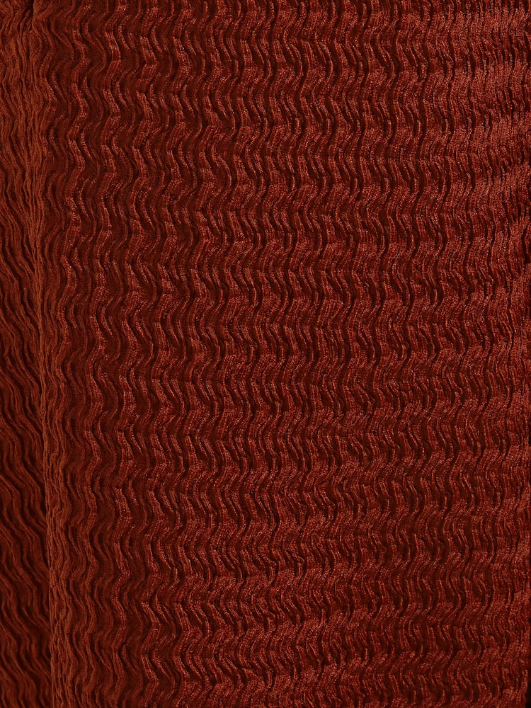Friends Like These Rust Red Petite Textured Tie waist Trousers - Image 6 of 6