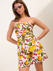 Friends Like These Lemon Yellow Shirred High Waisted Shorts - Image 3 of 3