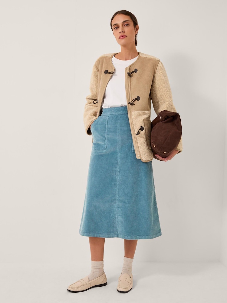 Monsoon Blue Malika Corduroy Midi Skirt - Image 1 of 5 Monsoon Blue Malika Corduroy Midi Skirt - Image 1 of 5