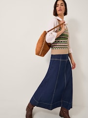 Monsoon Green Fira Fair Isle Pattern Knitted Tank Top - Image 4 of 5