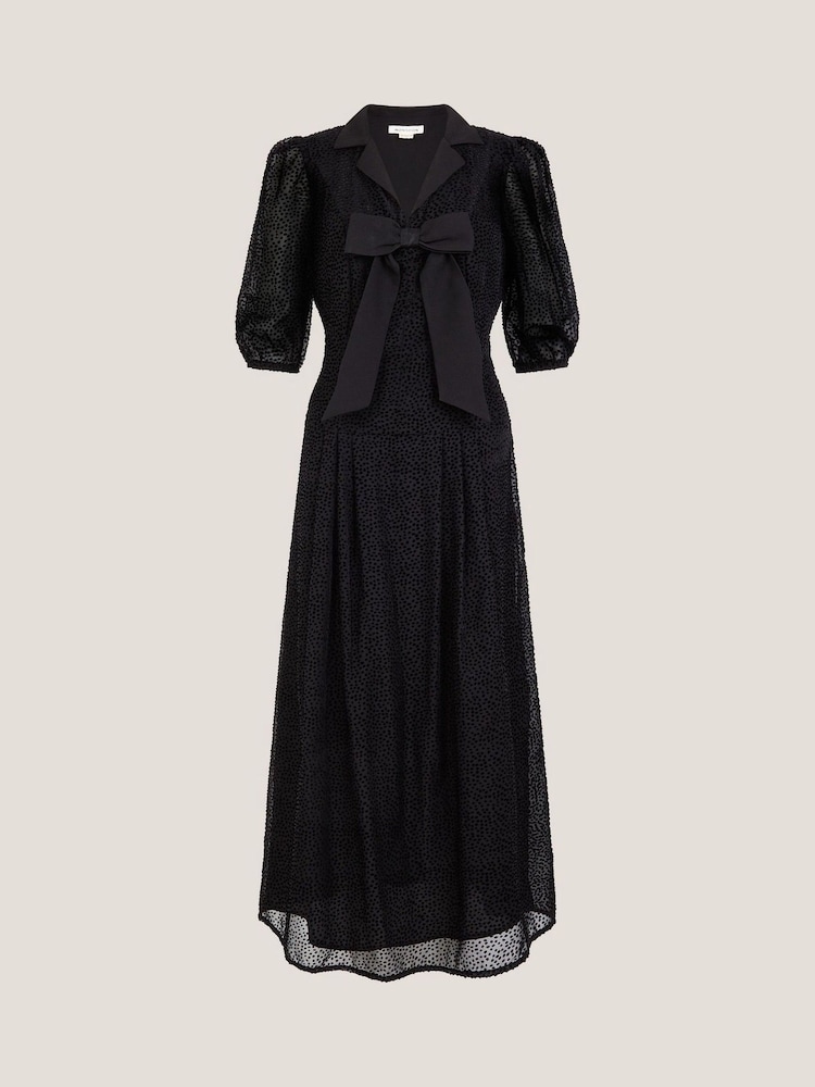 Monsoon Black Mae Devore Midi Dress - Image 6 of 6