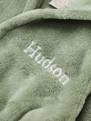My 1st Years Personalised Sage Green Fleece Robe - Image 2 of 5