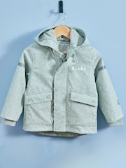 My 1st Years Personalised Sage Spot Rain Mac - Image 1 of 6