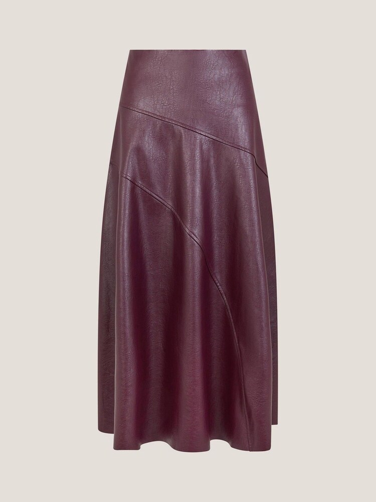 Monsoon Red Marnie Faux Leather Midi Skirt - Image 6 of 6 Monsoon Red Marnie Faux Leather Midi Skirt - Image 6 of 6