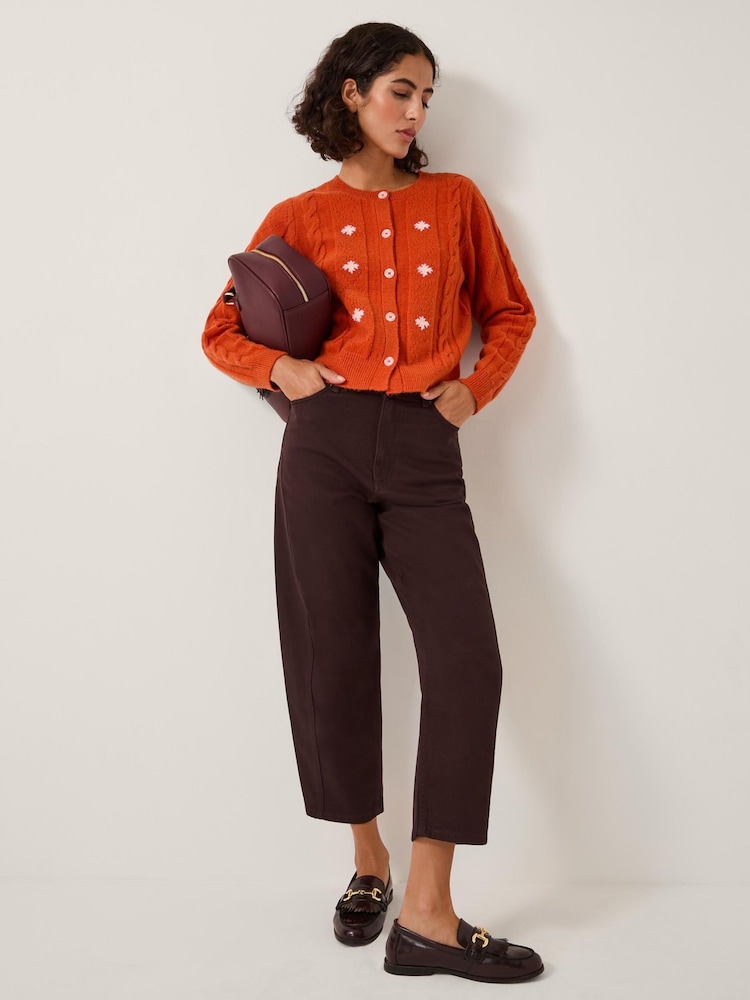 Monsoon Brown Leah Barrel Jeans - Image 1 of 5