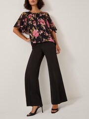 Monsoon Black Erin Flared Tailored Trousers - Image 1 of 5