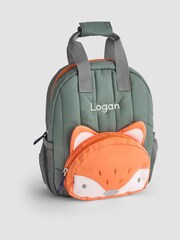JoJo Maman Bébé Khaki Fox Personalised Backpack - Image 1 of 3