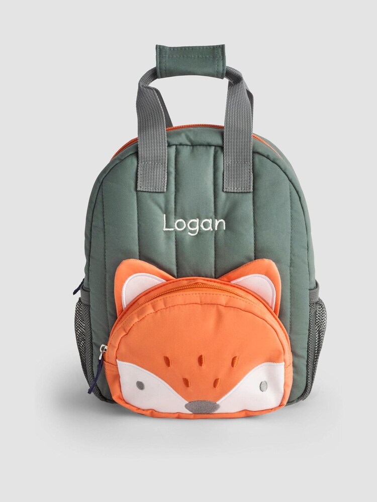 JoJo Maman Bébé Khaki Fox Personalised Backpack - Image 2 of 3