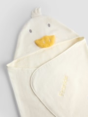 JoJo Maman Bébé Cream Duck Personalised Cream Duck Hooded Towel - Image 2 of 3