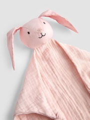 JoJo Maman Bébé Pink Bunny Personalised Muslin Comforter - Image 2 of 3