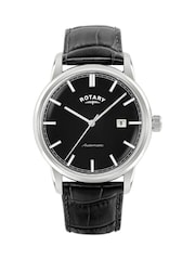 Rotary Heritage Automatic Gold Plated Brown Strap Watch - Image 1 of 2