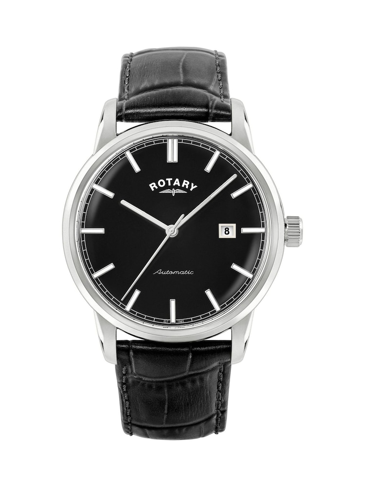 Rotary Heritage Automatic Gold Plated Brown Strap Watch - Image 1 of 2 Rotary Heritage Automatic Gold Plated Brown Strap Watch - Image 1 of 2