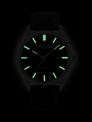 Rotary Black Heritage Automatic Gold Plated Strap Watch - Image 5 of 6