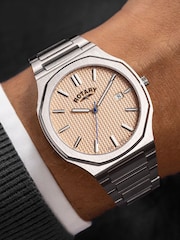 Rotary Silver Animal Stainless Steel Bracelet Watch - Image 3 of 6