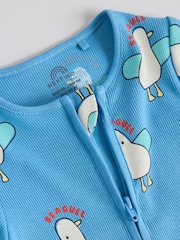 Blue/Yellow Two Way Zip Baby Rompers 3 Pack (0mths-3yrs) - Image 9 of 10