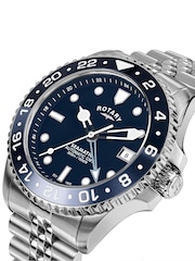 Rotary Navy Seamatic Gmt Stainless Steel Bracelet Watch - Image 2 of 5