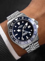Rotary Navy Seamatic Gmt Stainless Steel Bracelet Watch - Image 5 of 5