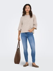 ONLY Grey Long Sleeve Flower Detail Jumper - Image 3 of 7