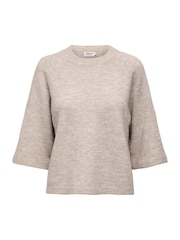 ONLY Grey Long Sleeve Flower Detail Jumper - Image 5 of 7