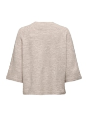 ONLY Grey Long Sleeve Flower Detail Jumper - Image 6 of 7