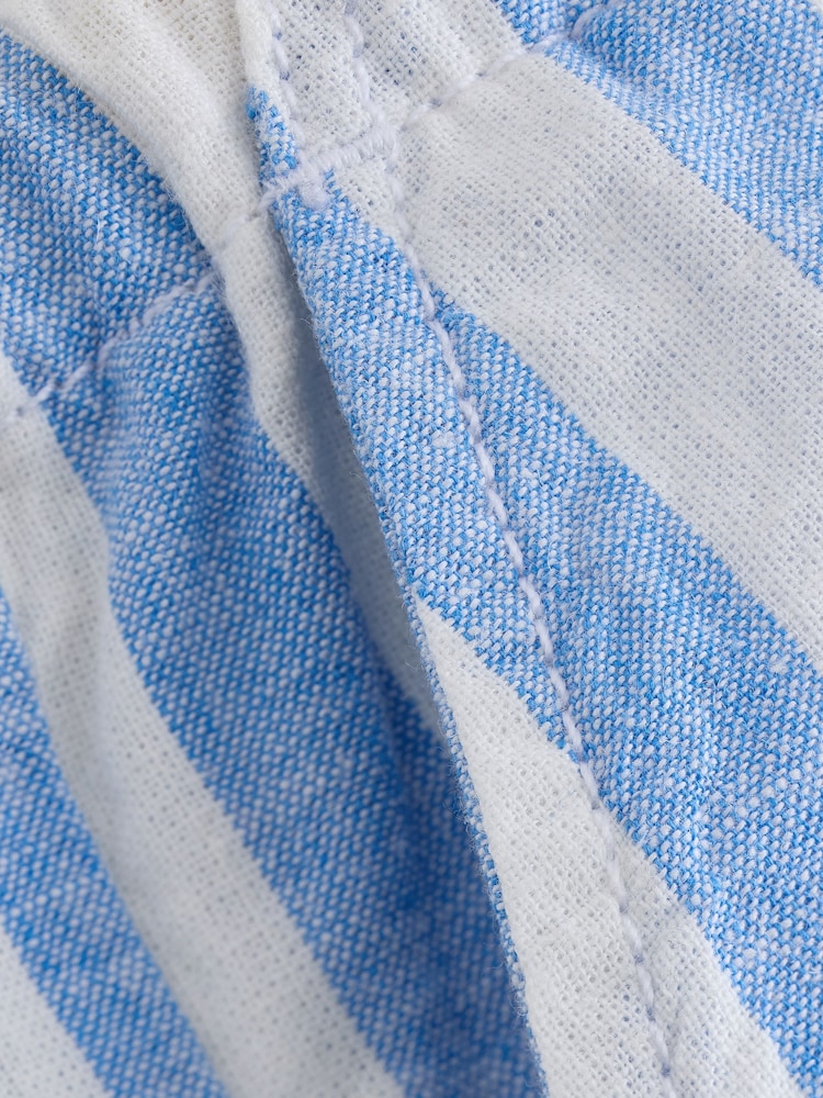 Blue Stripe Linen Blend Pull On Shorts (3mths-7yrs) - Image 7 of 7