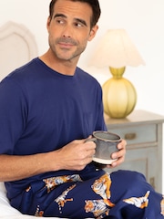 Cyberjammies Blue Jersey Top & Tiger Print Pyjamas Set - Image 3 of 4