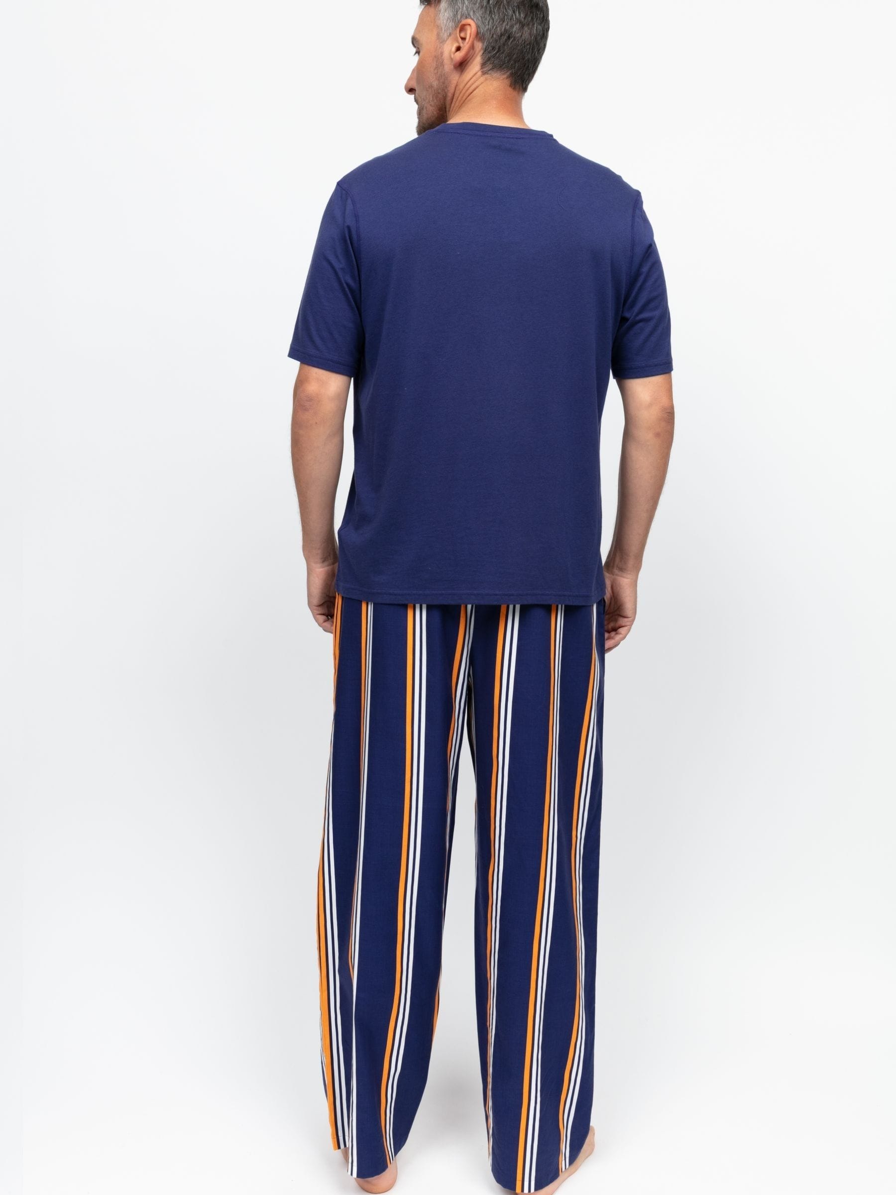 Buy Cyberjammies Blue Jersey Top & Printed Stripe Pyjamas Set from