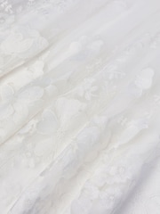 Monsoon Cream Alicia Satin Floral Embroidered Dress - Image 3 of 3