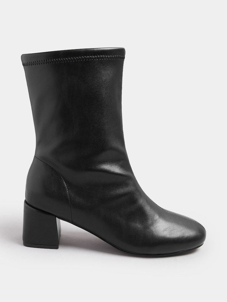 Preto - Yours Curve Extra Wide Fit Block Stretch Boots - Imagem 2 de 5