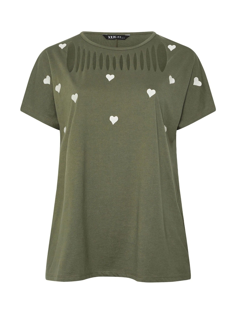 Yours Curve Green Embroidered Slash Detail Top - Image 5 of 5