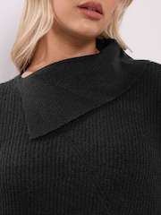 Yours Curve Black Asymmetric Jumper - Image 4 of 5