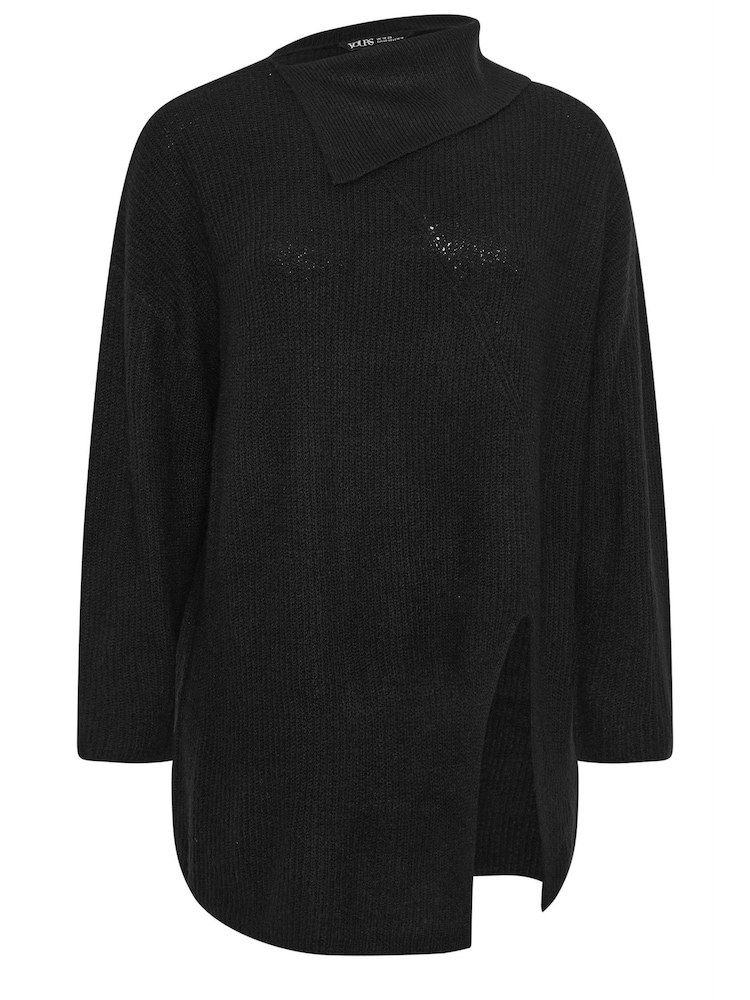 Yours Curve Black Asymmetric Jumper - Image 5 of 5 Yours Curve Black Asymmetric Jumper - Image 5 of 5