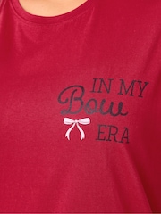 Yours Curve Red Bows Short Sleeve Wide Leg Pyjamas Set - Image 5 of 5