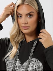 Yours Curve Black Heart Logo Hoodie - Image 4 of 5