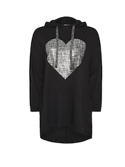 Yours Curve Black Heart Logo Hoodie - Image 5 of 5