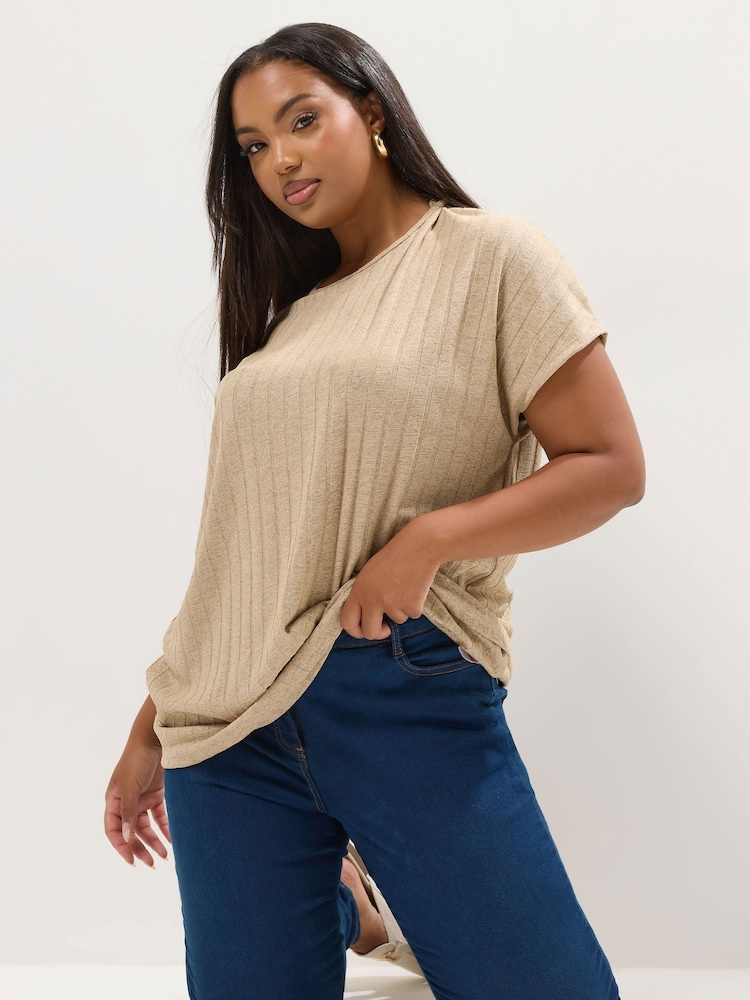 Yours Curve Natural Drop Shoulder Swing Top - Image 1 of 5