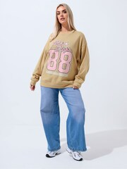 Yours Curve Natural Limited San Diego 88 Sweat Top - Image 2 of 5