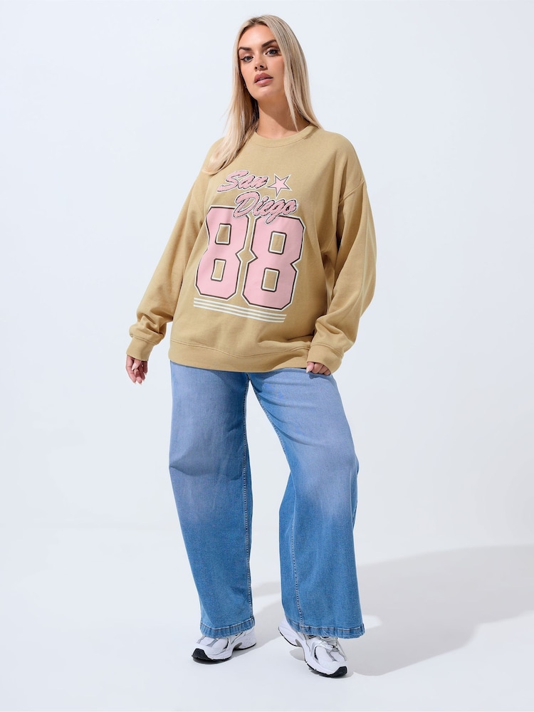 Yours Curve Natural Limited San Diego 88 Sweat Top - Image 2 of 5 Yours Curve Natural Limited San Diego 88 Sweat Top - Image 2 of 5