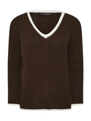 PixieGirl Petite Brown Tipped V-Neck Jumper - Image 2 of 2