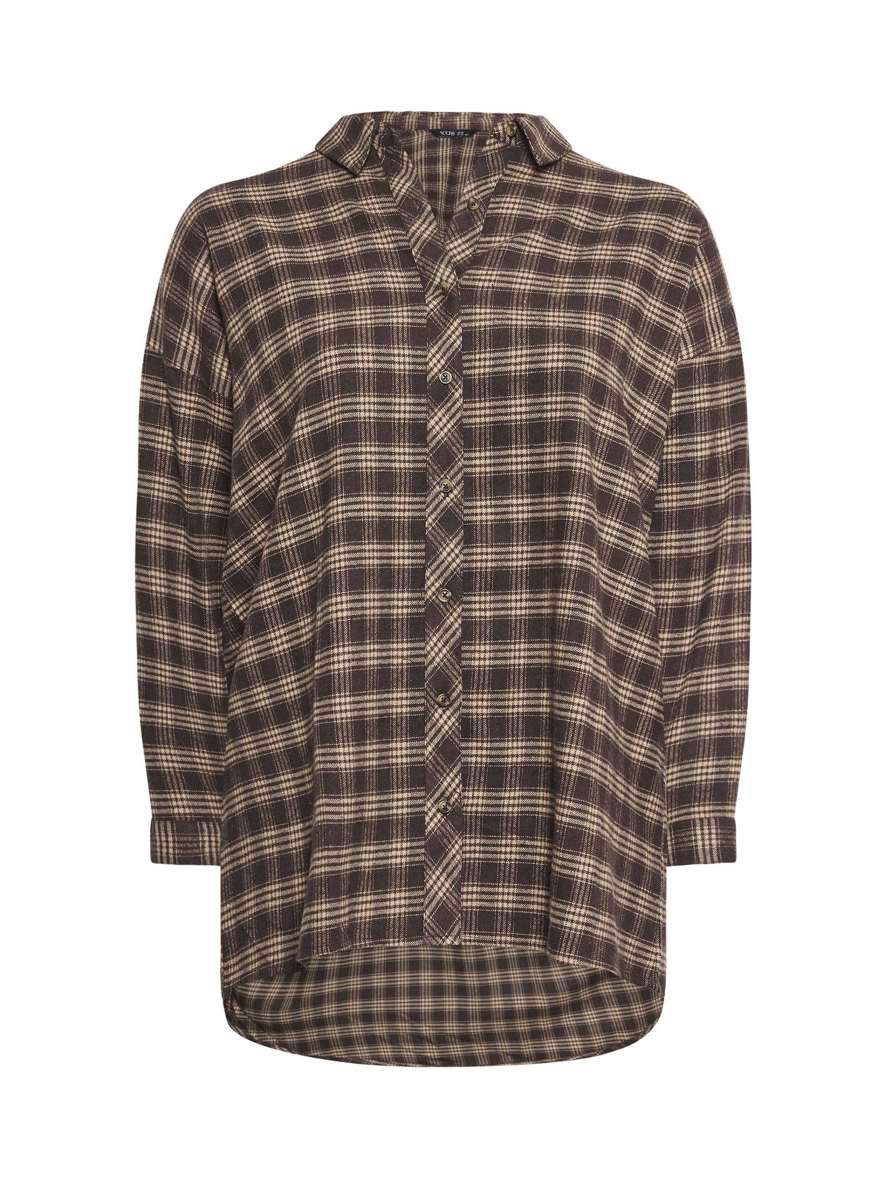 Buy Yours Curve Brown Oversized Check Shirt from the Next UK
