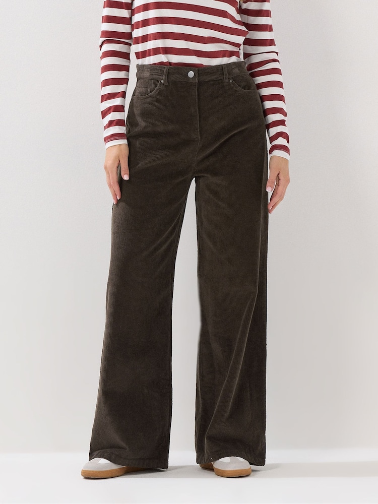 Long Tall Sally Brown Cord Wide Leg Trousers - Image 2 of 5