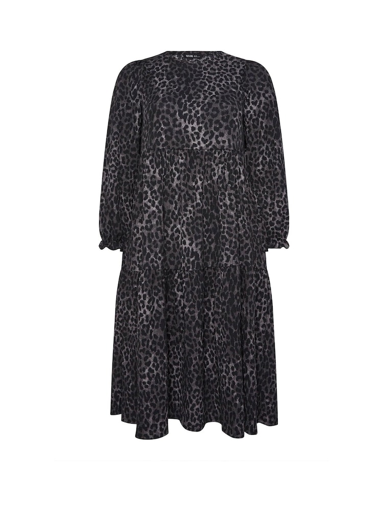 Yours Curve Grey Texture Midaxi Dress - Image 5 of 5