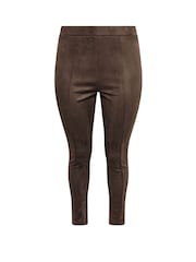 Yours Curve Brown Suedette Leggings - Image 6 of 6
