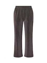 Yours Curve Black Multicolour Latex Wide Leg Trousers - Image 5 of 5