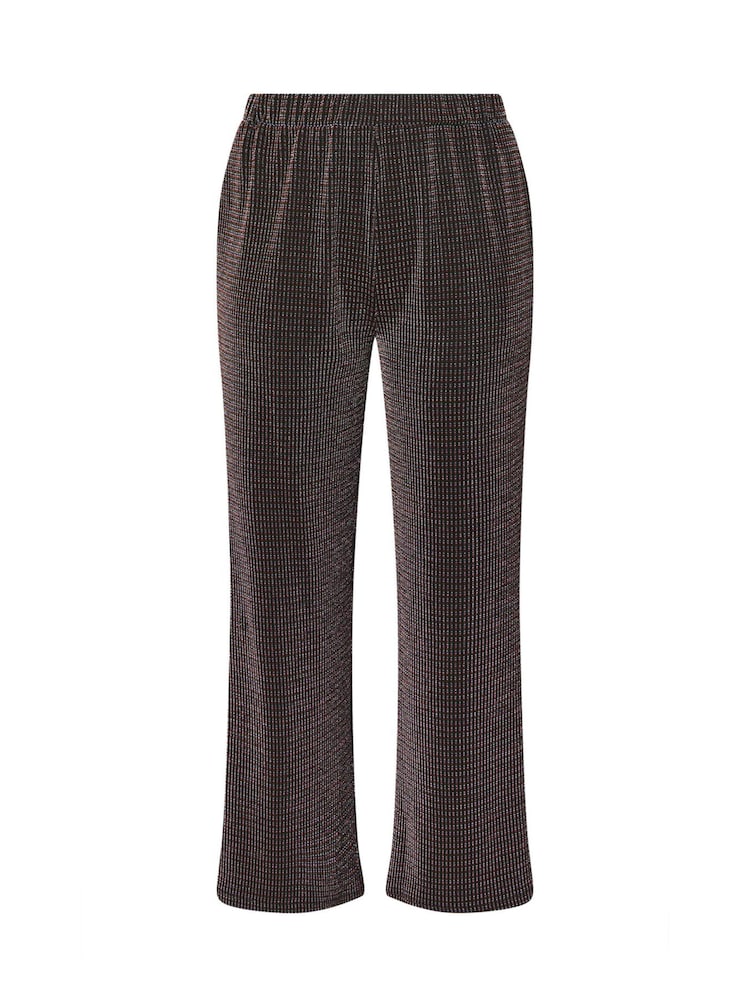 Yours Curve Black Multicolour Latex Wide Leg Trousers - Image 5 of 5